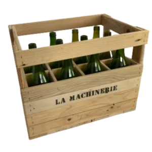 Casier 12 bouteilles 75 cl en bois brut Réf 101003